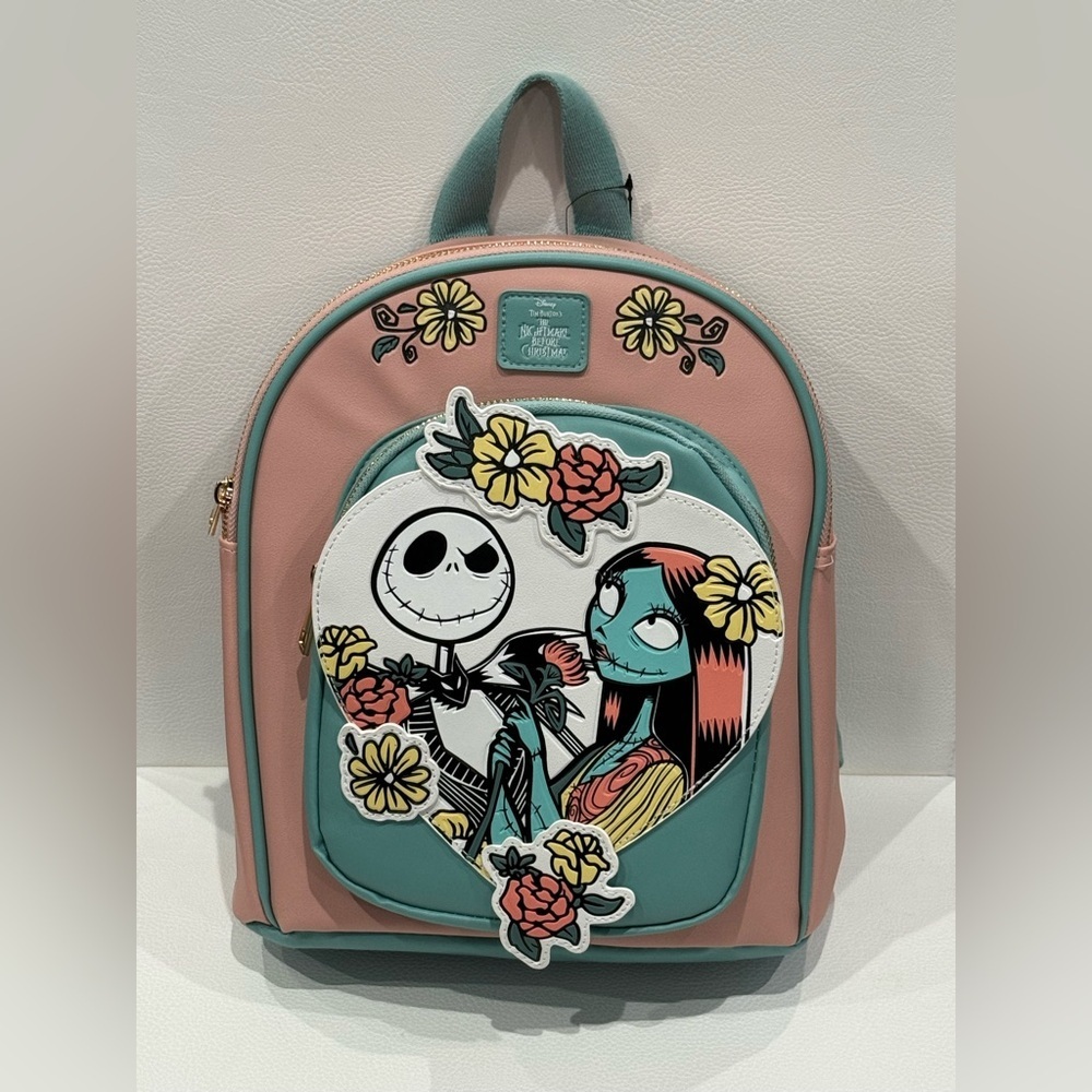 The Nightmare Before Christmas Jack And Sally Heart Mini Pink Backpack